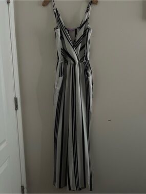 Ci sono black and white vertical striped jumpsuit size M #stripes #jumpsuit #y2k